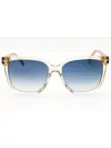 Carrera Designer Rectangular Plastic Sunglasses For Women In Blue