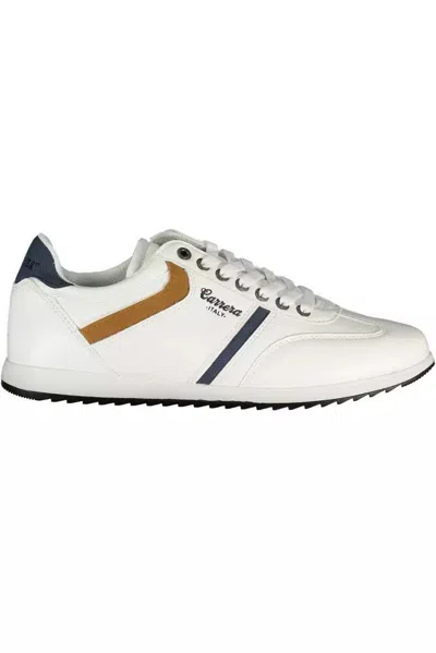 Carrera Eco-leather Lace-up Trainers With Contrast Detail In White