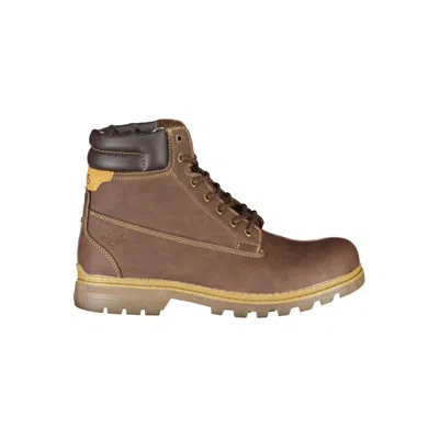 Carrera Elegant Brown Lace-up Boots With Contrast Detail