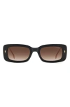 Carrera Eyewear 53mm Gradient Rectangular Sunglasses In Black Beige/brown Gradient