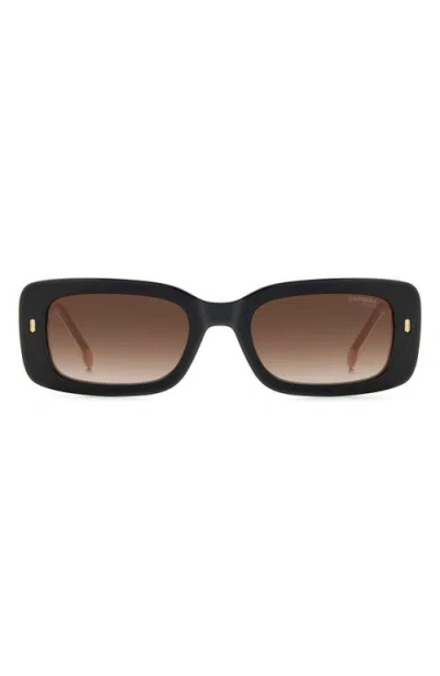 Carrera Eyewear 53mm Gradient Rectangular Sunglasses In Black Beige/brown Gradient