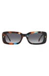 Carrera Eyewear 53mm Gradient Rectangular Sunglasses In Blue Havana/grey Shaded