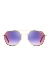 Carrera Eyewear 53mm Gradient Round Sunglasses In Black Gold B/ Blue Sf Red