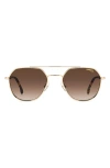 Carrera Eyewear 53mm Round Sunglasses In Gold Havana/brown