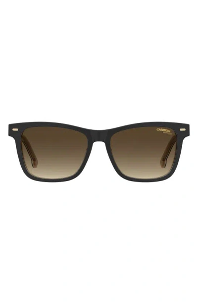 Carrera Eyewear 54mm Gradient Rectangular Sunglasses In Black Beige/ Brown Gradient