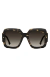 Carrera Eyewear 54mm Gradient Rectangular Sunglasses In Havana/brown Gradient