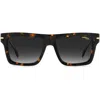 Carrera Eyewear 54mm Rectangular Sunglasses In Havana/grey Shaded