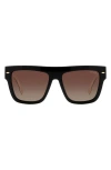 Carrera Eyewear 55mm Flat Top Sunglasses In Black White/brown Polar