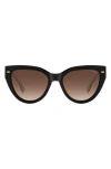 Carrera Eyewear 55mm Gradient Cat Eye Sunglasses In Black White/brown Gradient
