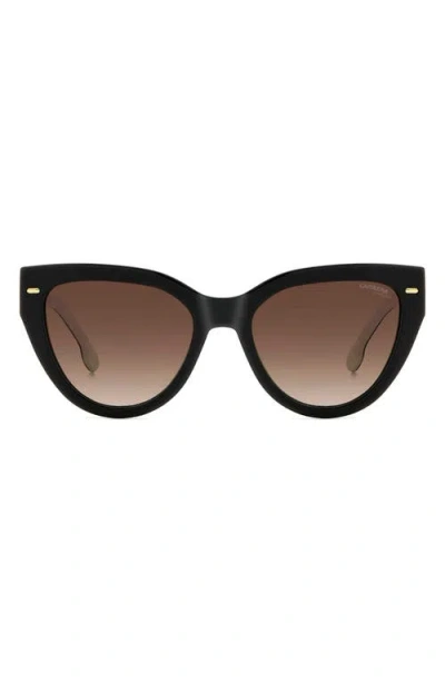 Carrera Eyewear 55mm Gradient Cat Eye Sunglasses In Black White/brown Gradient