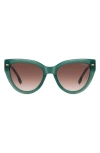 Carrera Eyewear 55mm Gradient Cat Eye Sunglasses In Green/brown Gradient