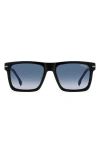 Carrera Eyewear 55mm Gradient Rectangular Flat Top Sunglasses In Black