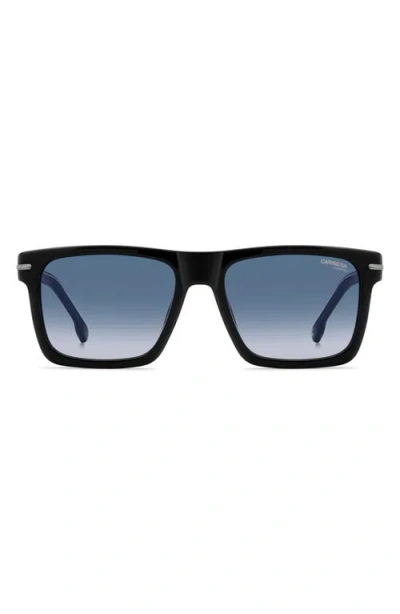 Carrera Eyewear 55mm Gradient Rectangular Flat Top Sunglasses In Black