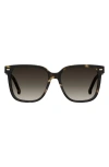 Carrera Eyewear 55mm Rectangular Sunglasses In Havana/brown Gradient
