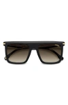 Carrera Eyewear 56mm Gradient Rectangular Flat Top Sunglasses In Black