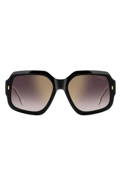 Carrera Eyewear 56mm Gradient Square Sunglasses In Black White/gdsp Bursf