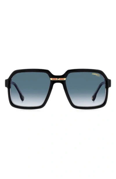 Carrera Eyewear 56mm Victory 08 Square Sunglasses In Black Crystal/dark Blue Sf