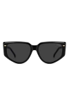 Carrera Eyewear 57mm Rectangular Sunglasses In Black