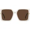 Carrera Eyewear 57mm Rectangular Sunglasses In Brown