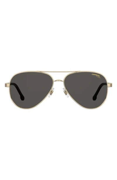Carrera Eyewear 58mm Aviator Sunglasses In Gold Black/gray Polar