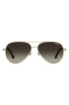 Carrera Eyewear 58mm Aviator Sunglasses In Gold Havana/brown Gradient