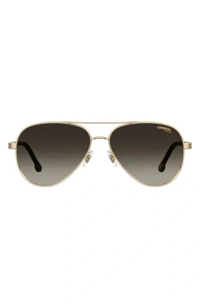Carrera Eyewear 58mm Aviator Sunglasses In Gold Havana/brown Gradient
