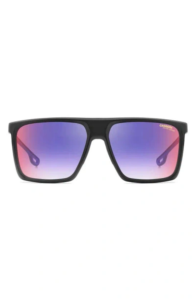 Carrera Eyewear 58mm Gradient Flat Top Sunglasses In Black/ Blue Sf Red