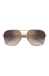 Carrera Eyewear 58mm Gradient Rectangular Aviator Sunglasses