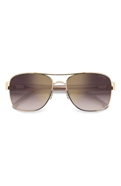 Carrera Eyewear 58mm Gradient Rectangular Aviator Sunglasses