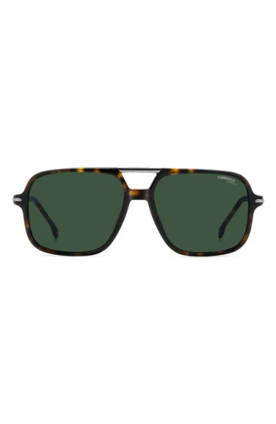 Carrera Eyewear 58mm Navigator Sunglasses In Havana/green