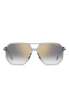 Carrera Eyewear 59mm Double Bridge Gradient Square Sunglasses In Gray