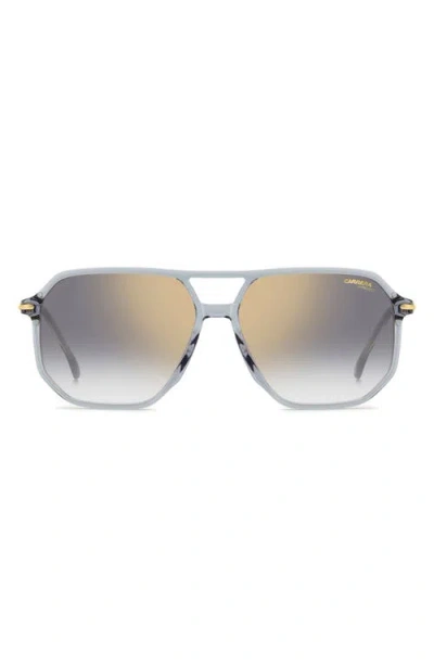 Carrera Eyewear 59mm Double Bridge Gradient Square Sunglasses In Gray
