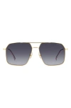 Carrera Eyewear 59mm Gradient Aviator Sunglasses In Gold/ Grey Shaded