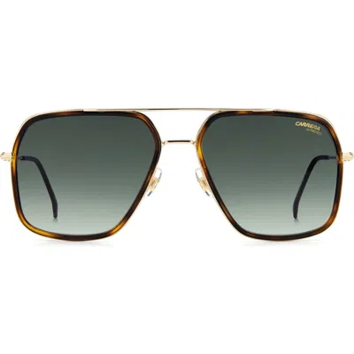 Carrera Eyewear 59mm Gradient Rectangle Aviator Sunglasses