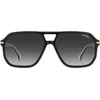 Carrera Eyewear 59mm Rectangular Sunglasses In Black/grey Shaded