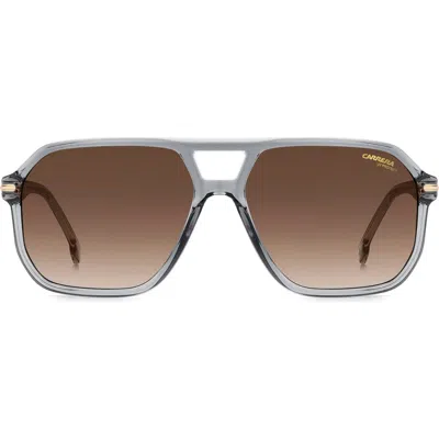 Carrera Eyewear 59mm Rectangular Sunglasses In Grey/brown Gradient