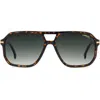 Carrera Eyewear 59mm Rectangular Sunglasses In Havana/green Shaded