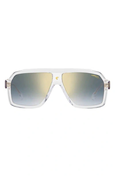 Carrera Eyewear 60mm Gradient Polarized Rectangular Sunglasses In Natural