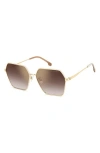 Carrera Eyewear 60mm Gradient Rectangular Sunglasses In Gold