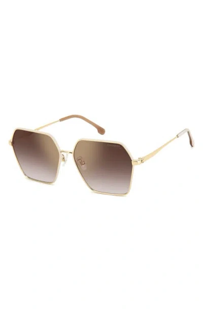 Carrera Eyewear 60mm Gradient Rectangular Sunglasses In Gold