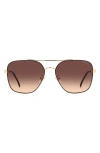 Carrera Eyewear 60mm Gradient Square Sunglasses In Black Gold/brown Orange
