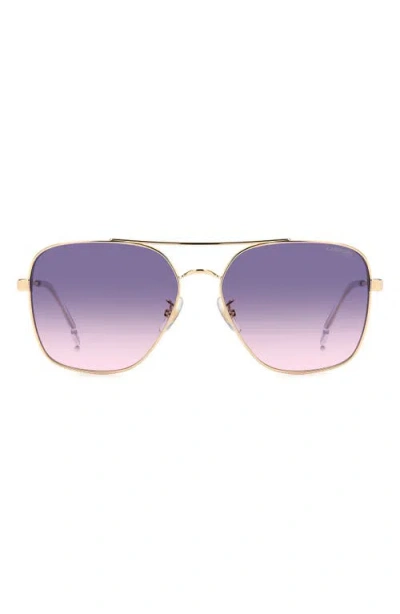 Carrera Eyewear 60mm Gradient Square Sunglasses In Gold Crystal/mauve Pink