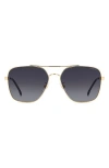 Carrera Eyewear 60mm Gradient Square Sunglasses In Gold/grey Shaded