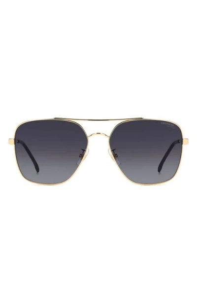 Carrera Eyewear 60mm Gradient Square Sunglasses In Gold/grey Shaded