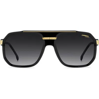 Carrera Eyewear 60mm Rectangular Flat Top Sunglasses In Black