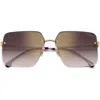 Carrera Eyewear 61mm Rimless Rectangular Sunglasses In Gold