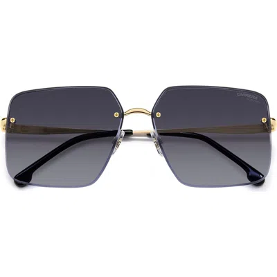 Carrera Eyewear 61mm Rimless Rectangular Sunglasses In Gold Black/brown Blsp