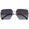 Carrera Eyewear 61mm Rimless Rectangular Sunglasses In Gold Black/dark Grey