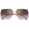 Carrera Eyewear 61mm Rimless Rectangular Sunglasses In Gold/gold Havana