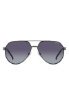 Carrera Eyewear 62mm Gradient Aviator Sunglasses In Dark Ruthen/ Gray Polar